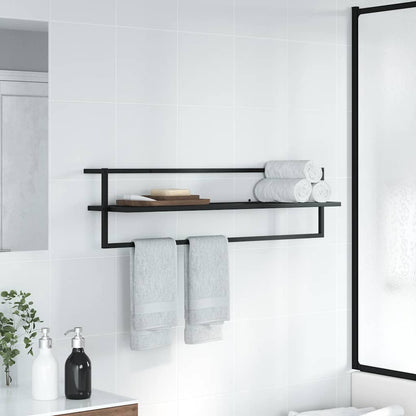Towel Rack Black 95x25x22 cm Iron