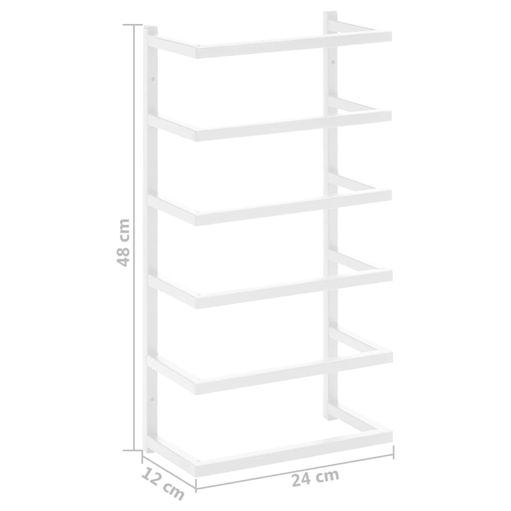 Towel Rack White 24x12x48 cm Steel