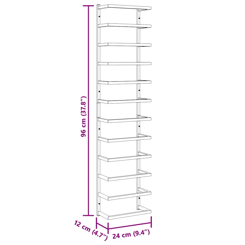 Towel Rack White 24x12x96 cm Steel