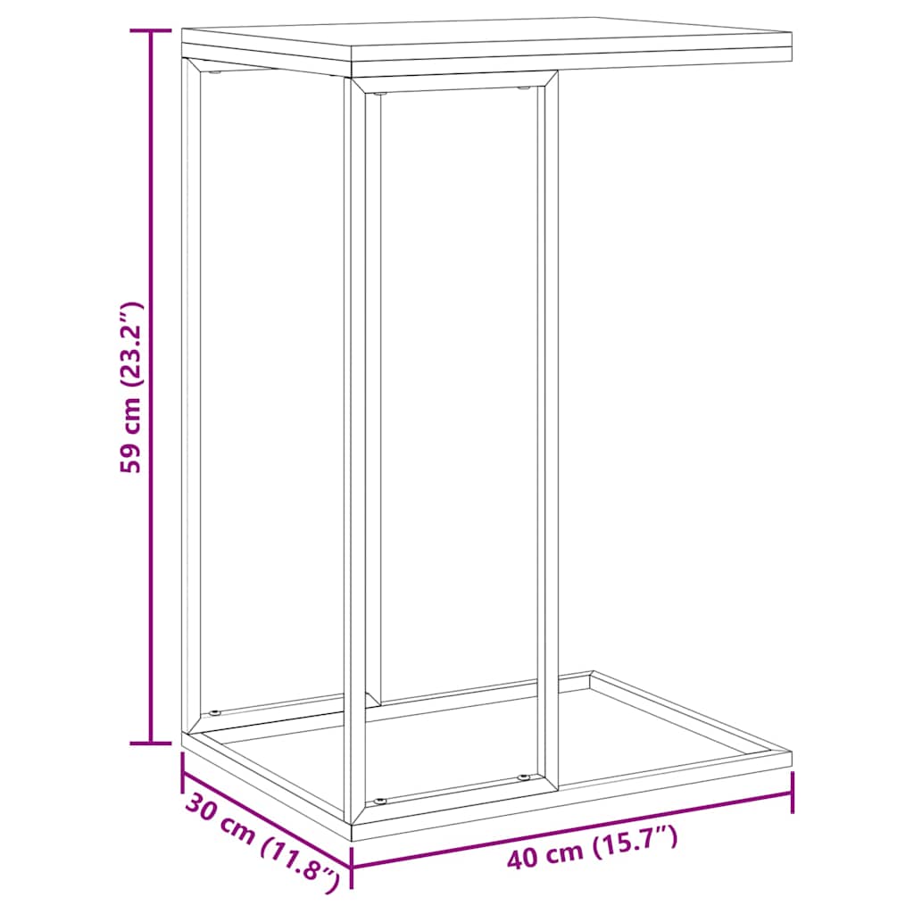 Side Table | Black | Engineered Wood | Small |  Durable  | Side Table