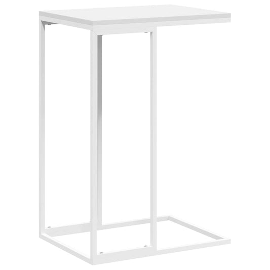Side Table | White | Engineered wood, Iron | Compact |  Simplistic