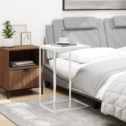 Side Table White 40x30x59 cm Engineered Wood