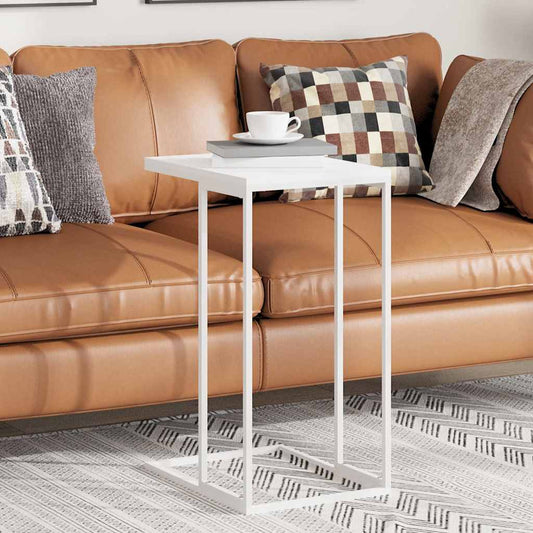 Side Table | White | Engineered wood, Iron | Compact |  Simplistic