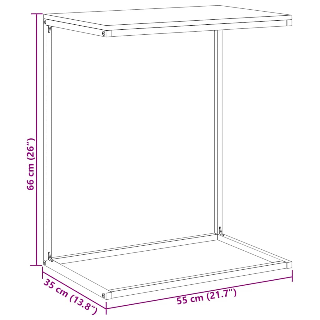 Side Table | Black | Engineered wood, Iron | Durable | Side Table