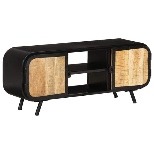 Tv Cabinet | Rough mango wood with black frame | Rough mango wood, iron