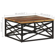Coffee Table 26.8"x26.8"x13.8" Solid Reclaimed Wood