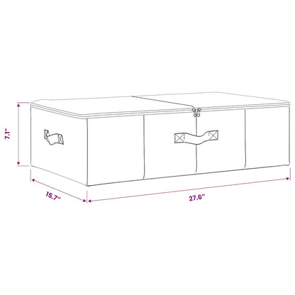 Storage Box Fabric 70x40x18 cm Cream