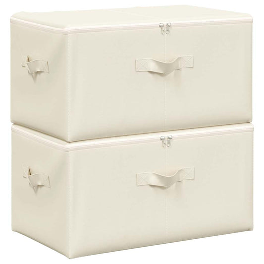 Storage Box | Set of 2 | Cream | Polyester | Medium | Foldable