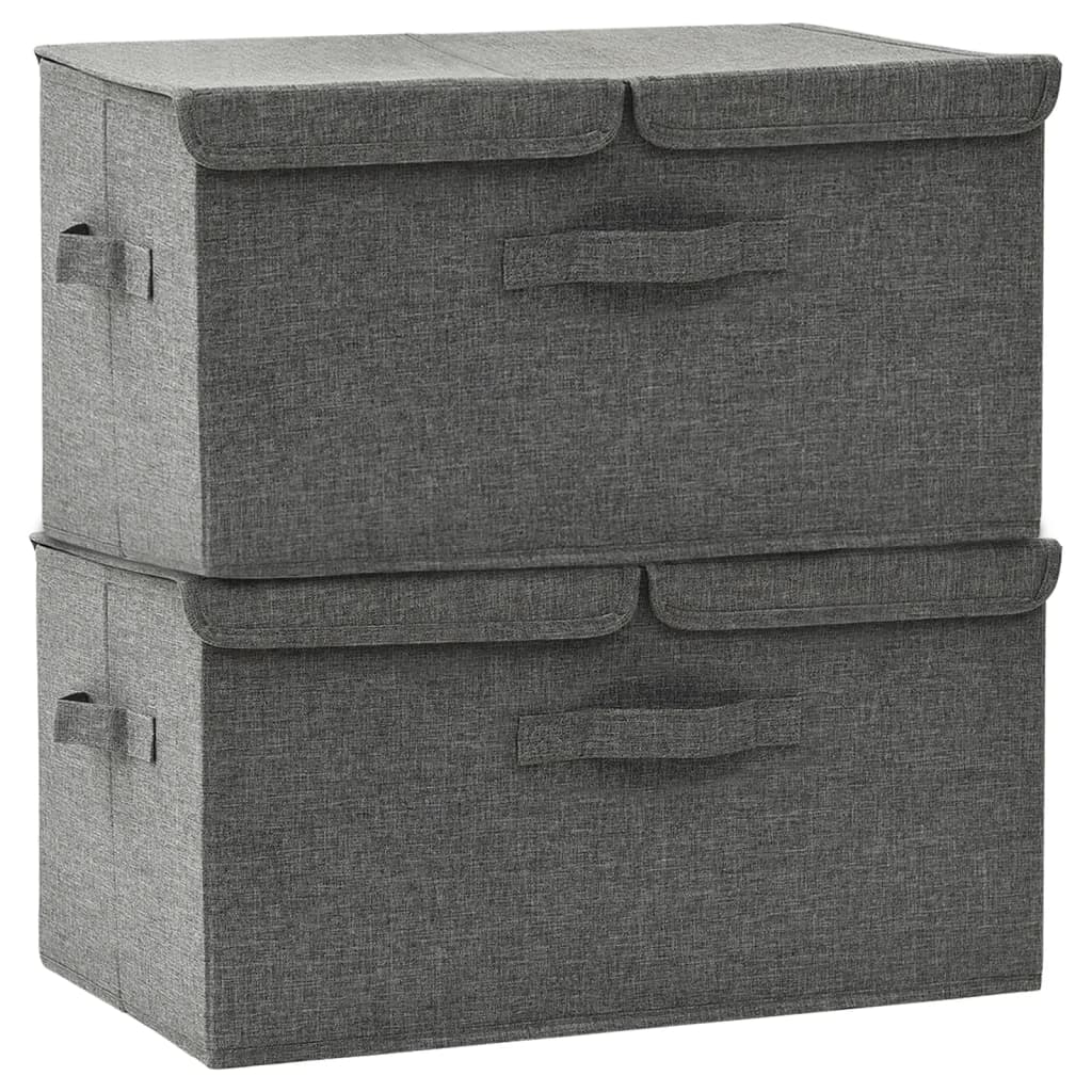 332913 vidaXL Storage Boxes 2 pcs Fabric 50x30x25 cm Anthracite