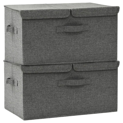 332913 vidaXL Storage Boxes 2 pcs Fabric 50x30x25 cm Anthracite