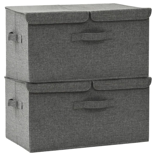 332913 vidaXL Storage Boxes 2 pcs Fabric 50x30x25 cm Anthracite