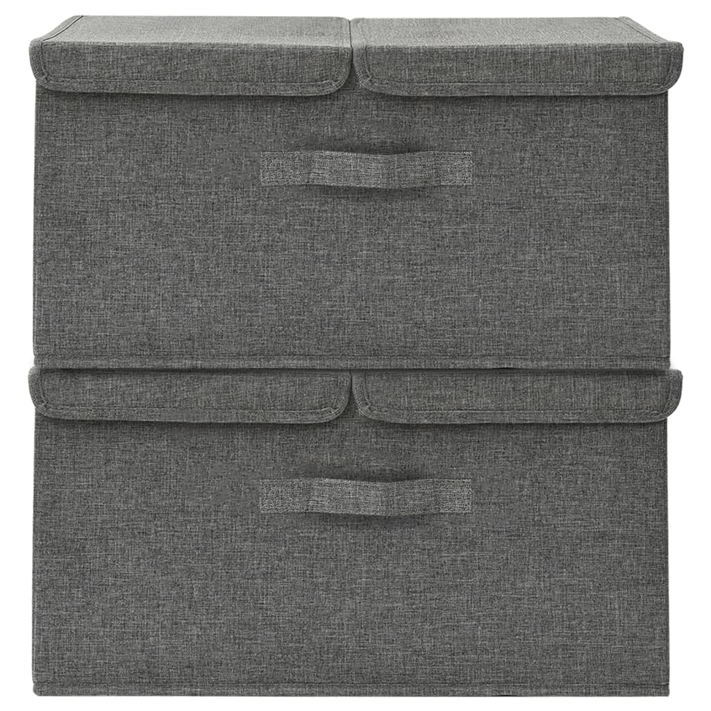 332913 vidaXL Storage Boxes 2 pcs Fabric 50x30x25 cm Anthracite