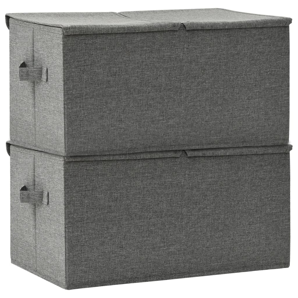 332913 vidaXL Storage Boxes 2 pcs Fabric 50x30x25 cm Anthracite