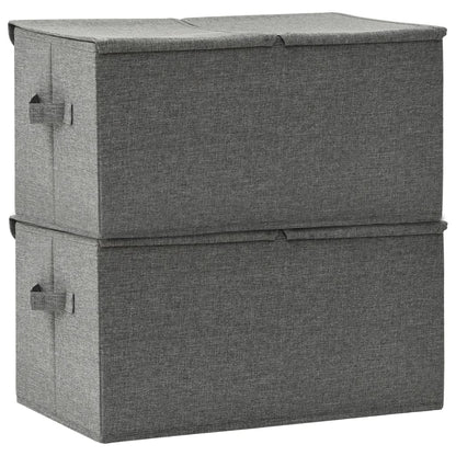 332913 vidaXL Storage Boxes 2 pcs Fabric 50x30x25 cm Anthracite