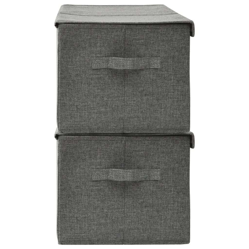 332913 vidaXL Storage Boxes 2 pcs Fabric 50x30x25 cm Anthracite