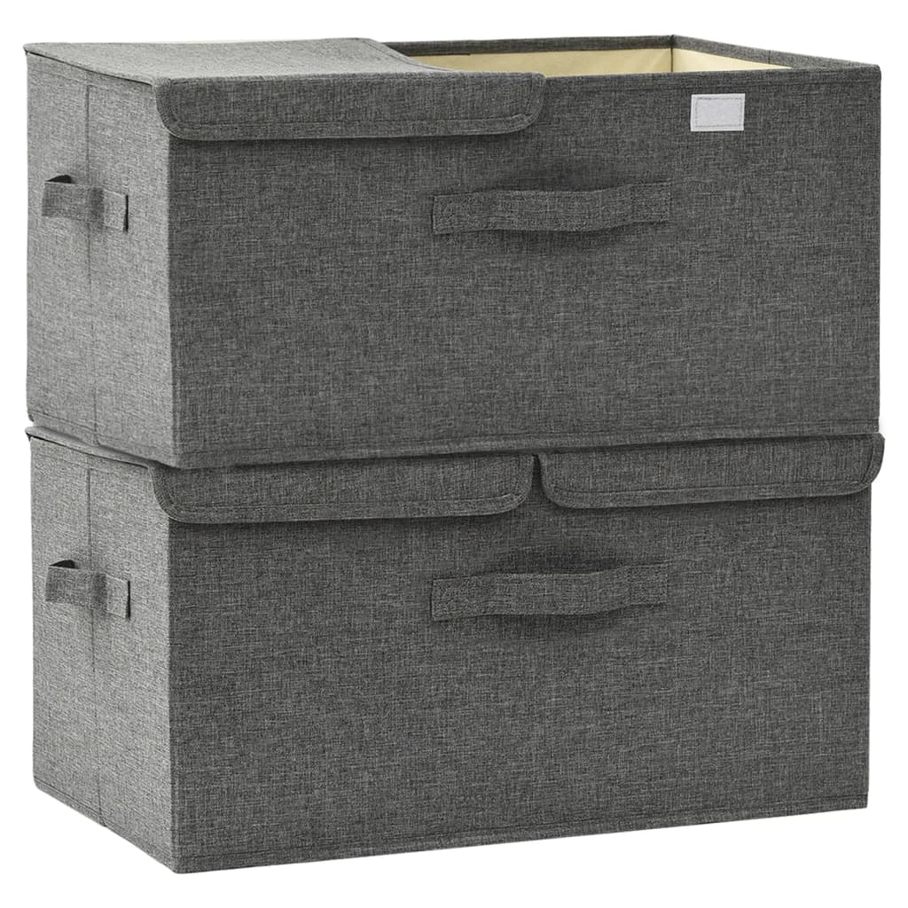 332913 vidaXL Storage Boxes 2 pcs Fabric 50x30x25 cm Anthracite