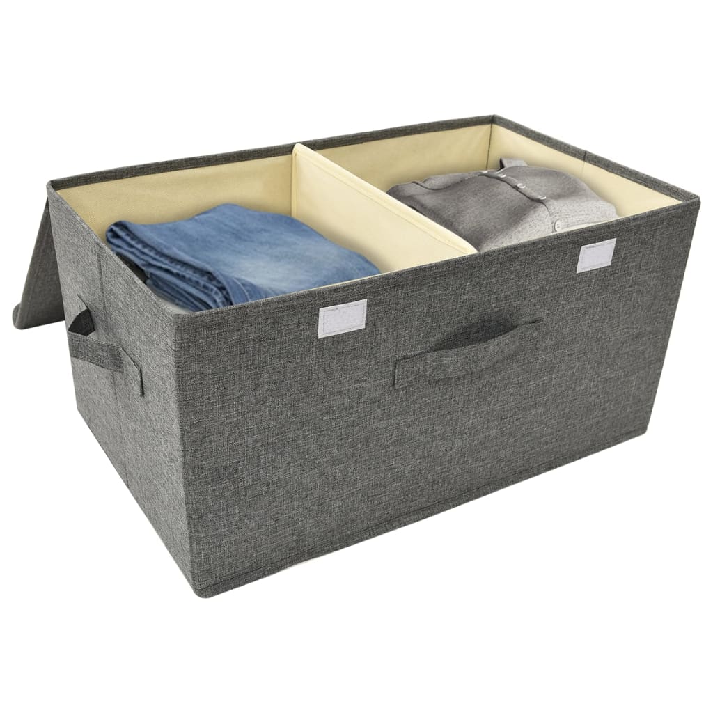 332913 vidaXL Storage Boxes 2 pcs Fabric 50x30x25 cm Anthracite