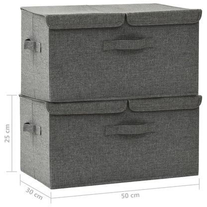 332913 vidaXL Storage Boxes 2 pcs Fabric 50x30x25 cm Anthracite