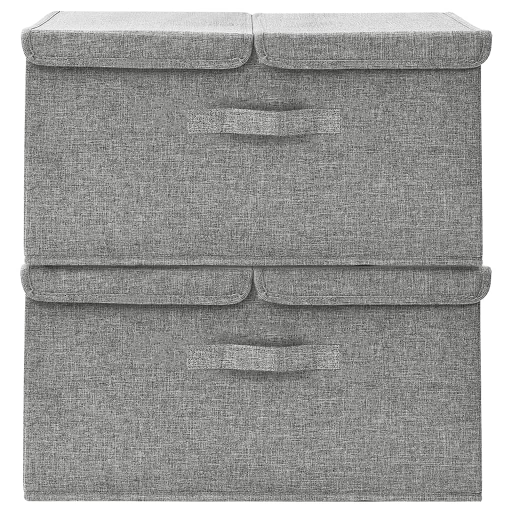 332915 vidaXL Storage Boxes 2 pcs Fabric 50x30x25 cm Grey