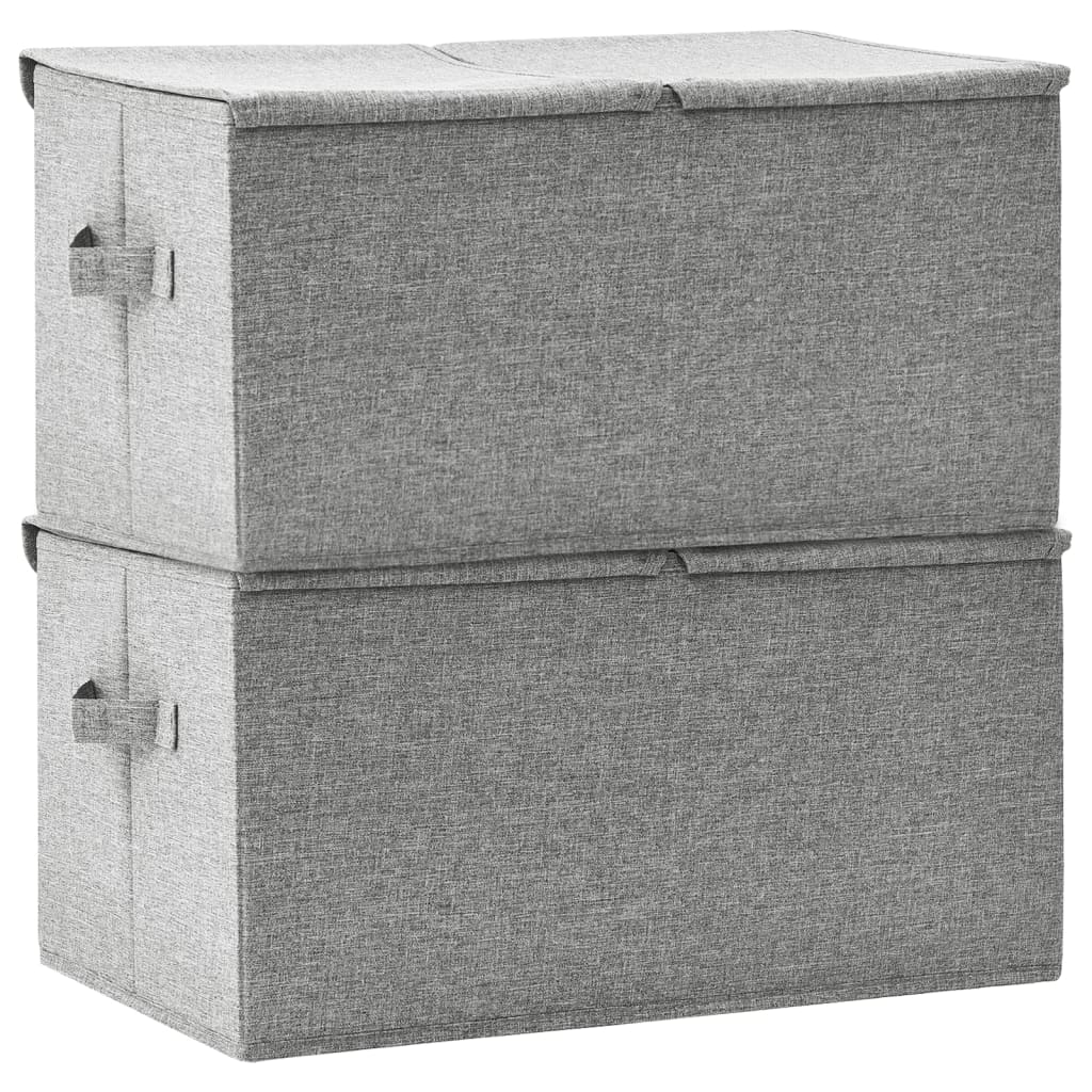 332915 vidaXL Storage Boxes 2 pcs Fabric 50x30x25 cm Grey