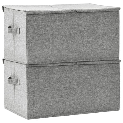 332915 vidaXL Storage Boxes 2 pcs Fabric 50x30x25 cm Grey