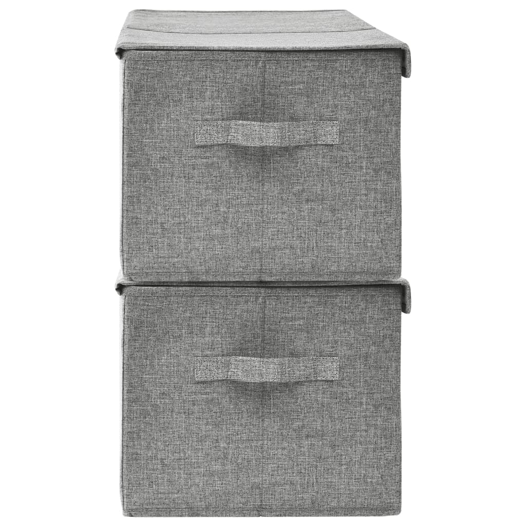 332915 vidaXL Storage Boxes 2 pcs Fabric 50x30x25 cm Grey