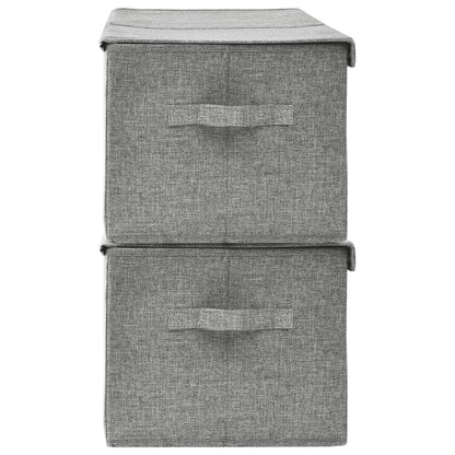 332915 vidaXL Storage Boxes 2 pcs Fabric 50x30x25 cm Grey
