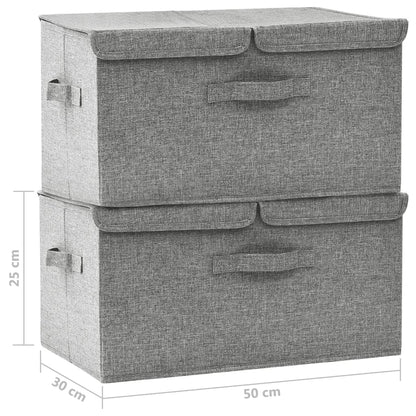 332915 vidaXL Storage Boxes 2 pcs Fabric 50x30x25 cm Grey