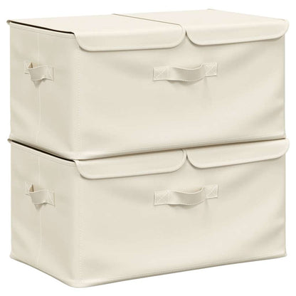 332917 vidaXL Storage Boxes 2 pcs Fabric 50x30x25 cm Cream