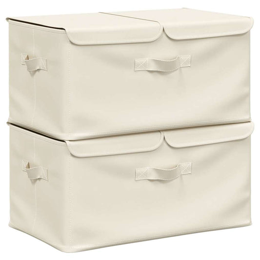 332917 vidaXL Storage Boxes 2 pcs Fabric 50x30x25 cm Cream