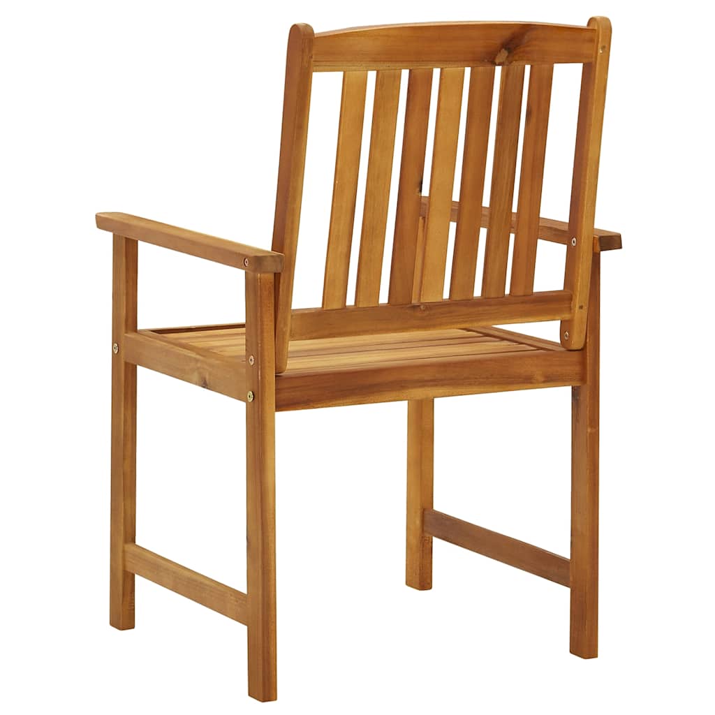 Garden Chair | Set of 8 | Brown | Solid Acacia Wood | Standard | Durable