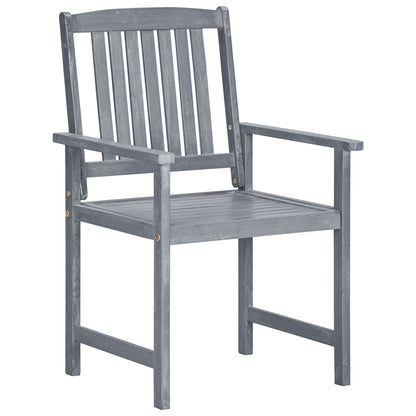 Garden Chair | Set of 6 | Grey | Solid Acacia wood | Standard | Durable