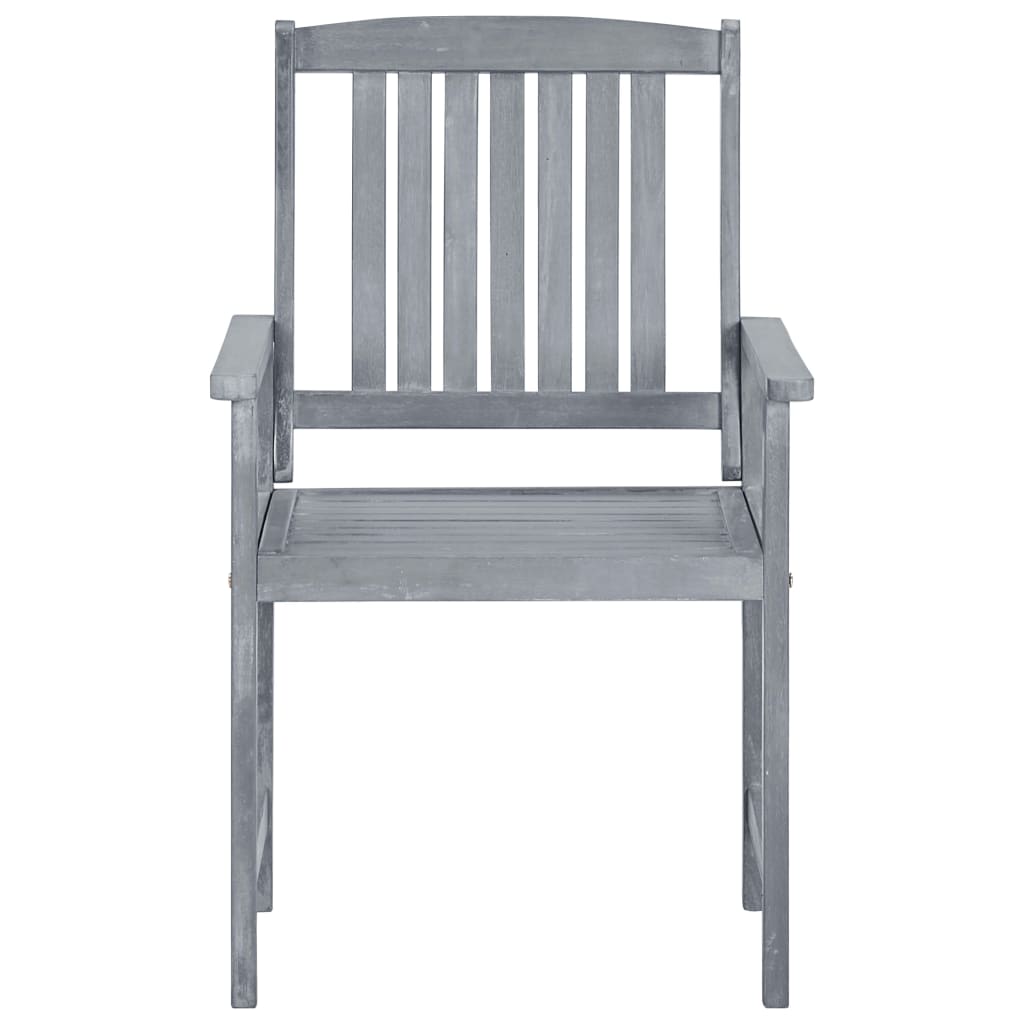 Garden Chair | Set of 6 | Grey | Solid Acacia wood | Standard | Durable