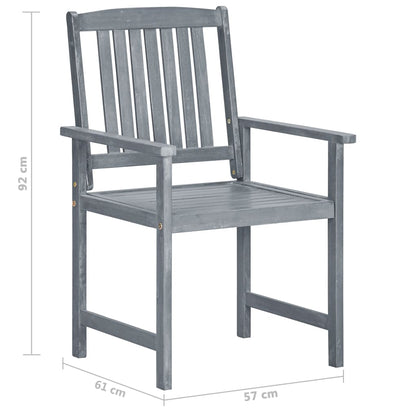 Patio Chairs with Cushions 8 pcs Solid Acacia Wood Gray