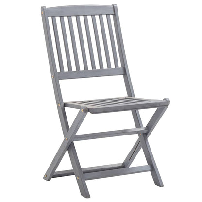 Outdoor Chair | Set of 8 | Grey | Acacia Wood | Standard | Foldable