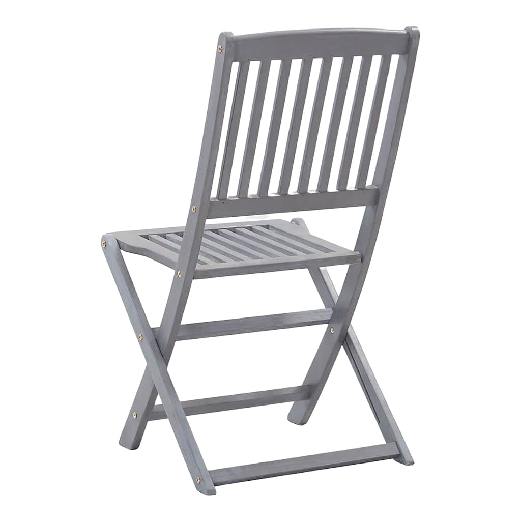 Outdoor Chair | Set of 8 | Grey | Acacia Wood | Standard | Foldable
