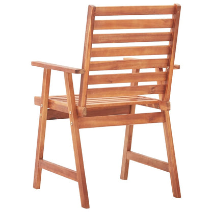 Outdoor Chair | Set of 8 | Brown | Solid Acacia Wood | Standard