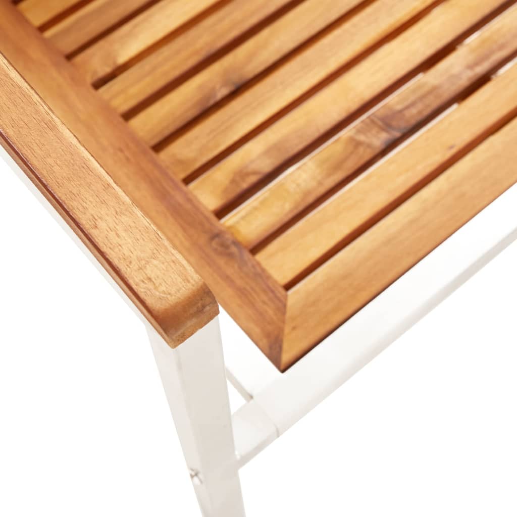 Garden Chairs 6 pcs Solid Acacia Wood and Stainless Steel