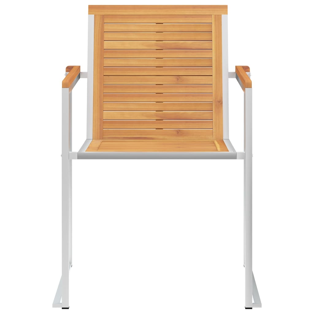 Garden Chairs 4 pcs Solid Teak Wood and Stainless Steel