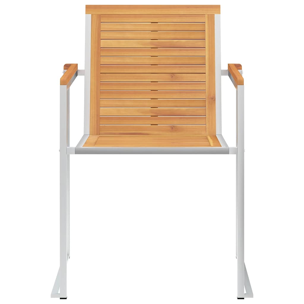 Garden Chairs 8 pcs Solid Teak Wood and Stainless Steel
