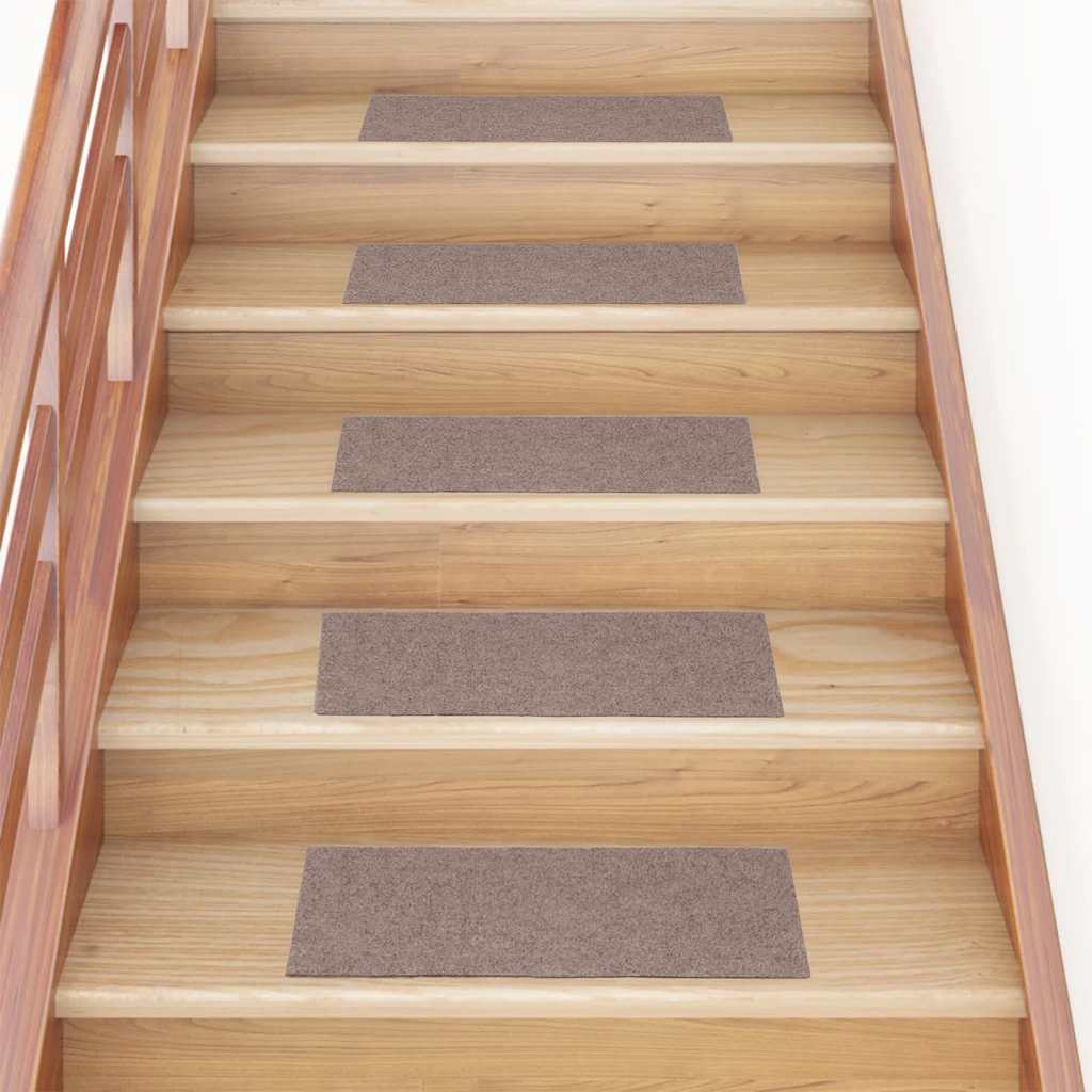 Stair Mats Self-adhesive 15 pcs 60x25 cm Light Brown Rectangular