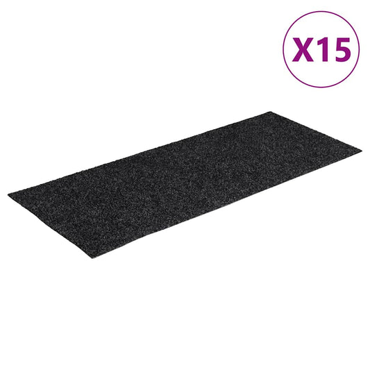 Stair Mat | Set of 15 | Grey | Needle-punched fabric (100% polypropylene)