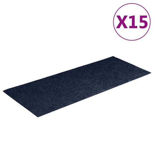 Stair Mat | Set of 15 | Blue | Needle-punched fabric (100% polypropylene)