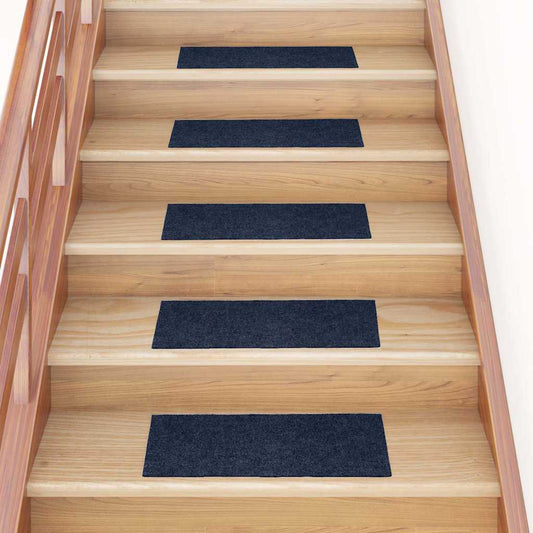 Stair Mat | Set of 15 | Blue | Needle-punched fabric (100% polypropylene)