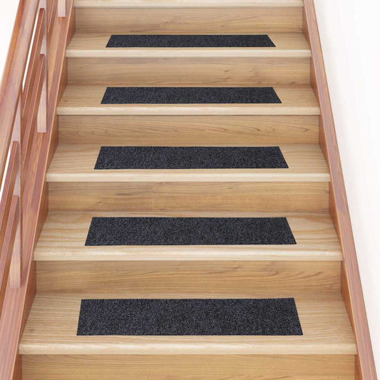 Stair Mat | Set of 15 | Grey | 100% Polypropylene | 76 x 20 cm