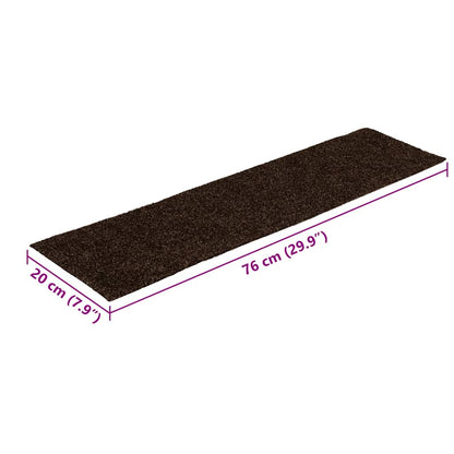 Stair Mats Self-adhesive 15 pcs 76x20 cm Brown Rectangular