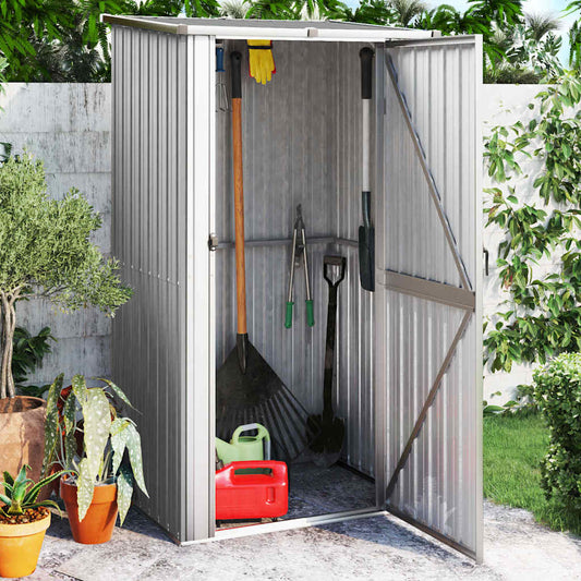 Garden Shed Grey 118.5x97x209.5 cm Galvanised Steel