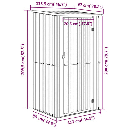 Garden Shed Anthracite 118.5x97x209.5 cm Galvanised Steel