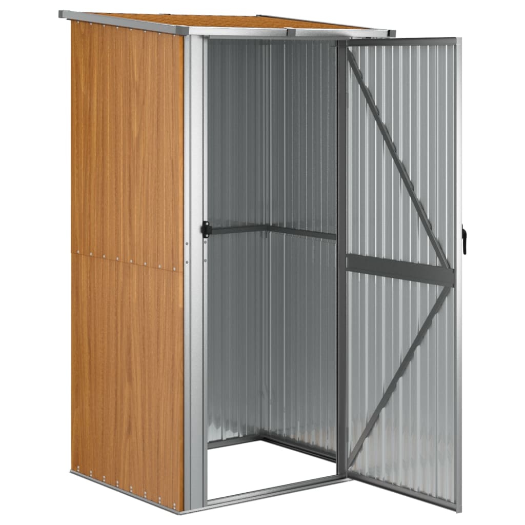 Garden Shed Brown 118.5x97x209.5 cm Galvanised Steel