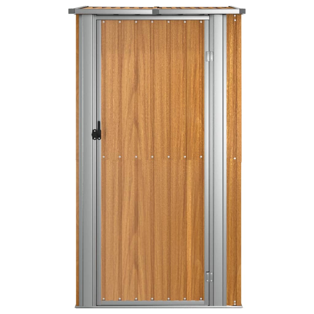 Garden Shed Brown 118.5x97x209.5 cm Galvanised Steel